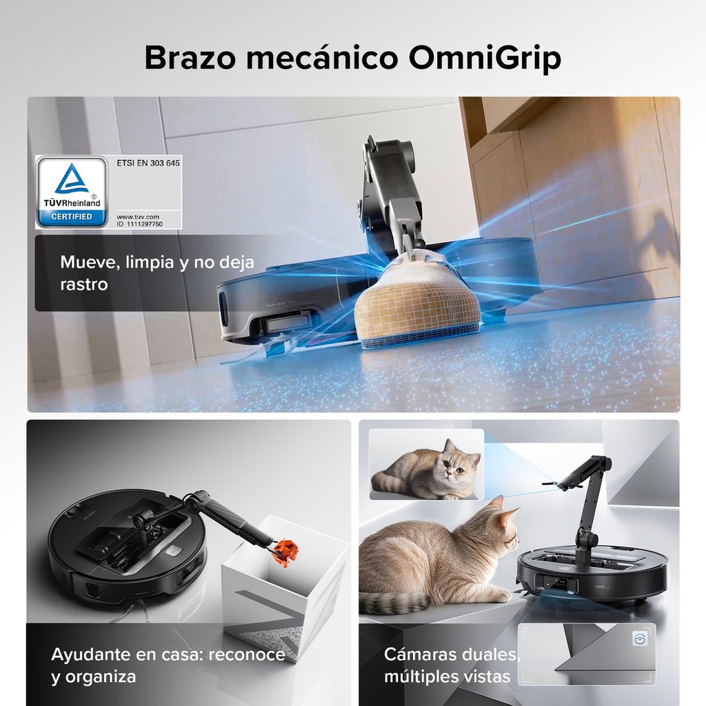 Roborock Saros Z70 robot aspirador con brazo robótico